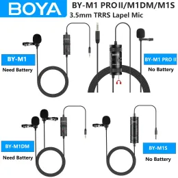 Microphones BOYA BYM1/M1 PRO/M1DM 3.5mm TRRS Lavalier Lapel Microphone for iPhone Android PC Computer DSLR Cameras Gaming Streaming Youtube