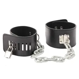 Hard Metal Chain Handcuffs Slave BDSM Wrist Ankle Bondage Cuff Restraints Locking Shackles Erotic Products Sex Toys For Par