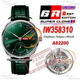 W358310 A82200 Automatyczna męska zegarek GRF stalowa obudowa zielona tarcza srebrne markery skórzany pasek super edycja reloJ hombre puretimewatch montre hommes ptiw f2