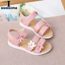 Sandals Pink Sweet Girls Sandals Toddler Kids Baby Girls Flower Rubber Sandals Non-Slip Shoes Cross Sandals Summer Baby Princess ShoesC24318