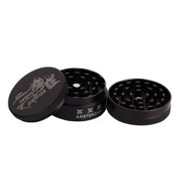 Rökpipor 3D Metal Amsterdam Herb Grinder Accessories 3 lager Tobakslipare Magentic Design med skrapa Drop Delivery Home GA DH7DR