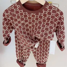 Pijamas infantis de algodão puro, roupas para casa, primavera e outono, conjunto infantil, pijama de sutura desossada, calças de pijama, conjunto de roupas íntimas 90cm-160cm a6