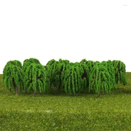 Fiori decorativi Pianta Modello Albero Verde Cucina Paesaggio Layout Resina plastica Treno Ferrovia Salice 25 pezzi Decorazione 3D Casa