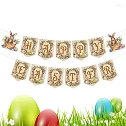 Party Decoration Easter Banner Reusable Spring Hanging Back Drop Chick Spiral Flag For Home Supplies