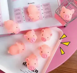 5cm Cartoon cute Scream Pink Pig Toy Soft Animal squeezing pinch Healing Vent Mochi Stress Reliever Decor Decompression Kids Gift LL