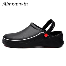 Sandals Men Women AntiSkid Chef Shoes Clogs Garden Shoes Nurse Medical Rubber Sandals Kitchen Working Cooking Non Slip Big Size 47 48