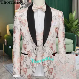 Ternos Design clássico de Thorndike com fantasia de lapela preta Homme Party Wedding Suits for Men Terno Masculino Slim Fit Groom Tuxedos
