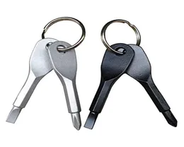 Edc ao ar livre multifuncional bolso mini ferramenta chave de fenda com chave inoxidável chaveiro5097852