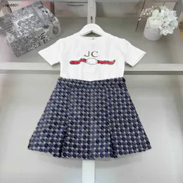 شهيرة Princess Dress Baby Tracksuits Size 90-160 CM Kids Designer Complement Girls T Shirt and Logo Printed Blue Short Skirt 24Mar