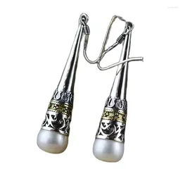 Dangle Earrings Kjjeaxcmy Fine Jewelry S925 Sterling Silver Hollow-Out Pearl Style National