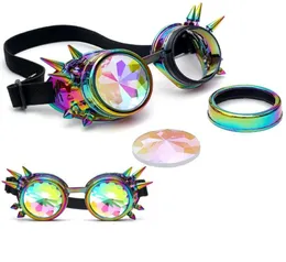 Solglasögon Feitong Summer Women Men Punk Colorful Glasses Rave Festival Party EDM Diffrahted Lens Outdoor Travel Sun8567468