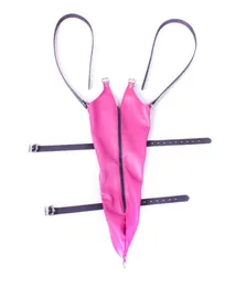 Raccoglitore per braccio in pelle PU rosa viola Schiavo Fetish Armbinder Guanto SM BDSM Bondage sexy Restrizioni Giocattoli sessuali per donne Prodotti femminili3930018