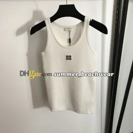 Stylish Knit Vest Letter Embroidery Logo Knitted Tops Designer Tank Top Summer Crew Neck Breathable Tees Sports Vest