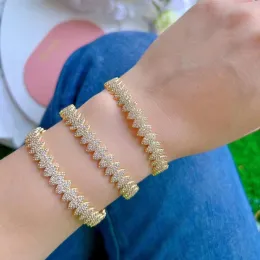 Bangles 3pcs, braccialetti retrò braccialetti cz pavimentazione classica bracciale per donne accessori per gioielli pulseras mujer bijoux femme