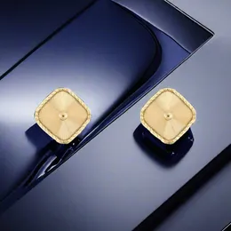 ゴールドイヤリングジュエリーヴィンテージクローバー装飾ネイルイヤリングパールマザーステンレススチールゴールド装飾ネイルアガートレディースウェディングジュエリーギフト