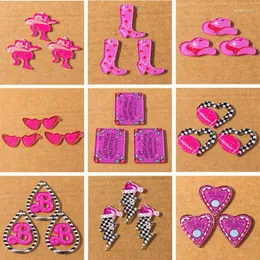 Charms 10pcs Pink Love Heart Hat Shoes Sunglass Pendants For Making Earrings Necklace DIY Women Girls Jewelry Gifts Supplies