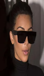 Hapigoo Famous Celebrity Italy Brand Designer Kim Kardashian Square Solglasögon Kvinnor Vintage Flat Top Sun Glasses för Female2924886