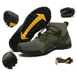 Buty Jiemiao Mesh oddychający trekking buty turystyczne Mężczyźni Sneakery na świeżym powietrzu szlakiem wspinaczkowym Buty sportowe elastyczne miękki rozmiar 3647