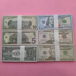 Wholesales Prop Money USA Dollars Party Supplars Money for Movie Paper Novelty Toys 1 5 10 20 50 100 دولار عملة مزيفة لتدريس الأطفال