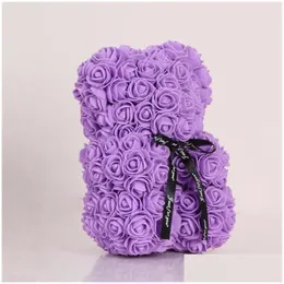 حيوانات أفخم محشو بالحيوانات عيد الحب هدية Pe Rose Bear Toys fl من الحب الرومانسي دمية دمية دمية لطيف صديقته