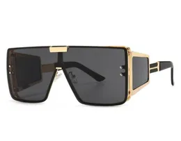 2021 new onepiece flat top retro oversized frame sunglasses female INS wideleg sunglasses male 2A536347384