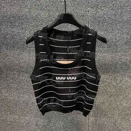 Letters Stripped Women Singlet Luxury Designer Sexy Knitted Tank Tops Elegant Fashion Singlet Vest