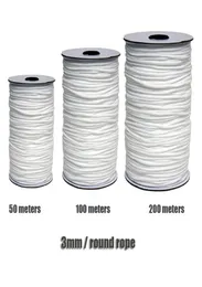 50100200M 3mm Elastic Bands White and Black Polyester Elastic Bands for Clothes Garment Sewing Accessories6369425