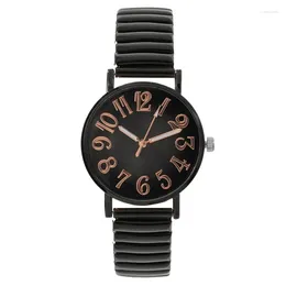 Wristwatches Luxury Women Watch Fashion Vintage Digital Ladies Quartz Watches Casual Stretch Stainless Steel Strap Clock Dress