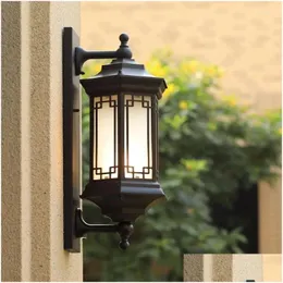 Lampada da parete Cinese Retro Impermeabile Balcone Cortile Cancello Corridoio Esterno Esterno Paesaggio Illuminazione Drop Delivery Casa Giardino El Oto3L