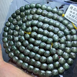 Strand Hainan Stone Jade Material Xingyue Bodhi Yin Pi Emerald Green 120 frön 108 Buddha pärlor armband