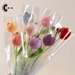 Decorative Flowers Crochet Floral Bouquets Multipurpose Beautiful Simulation Decoration Knitting Bouquet Not Easy To Fade Hand-knitted Fake