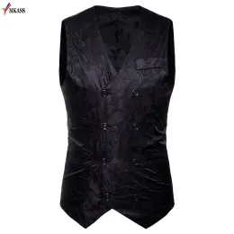 Vests Hot New Arrivel Mens Waistcoats Spring Slim Fit Men Vest Suit Paisley Coletes Chaleco Hombre For Party Wedding Size SXXL