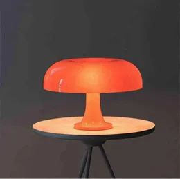 Скандинавская современная настольная лампа в виде гриба, применяемая в спальне, прикроватная лампа, украшение стола, настольная лампа для чтения H2204236177106