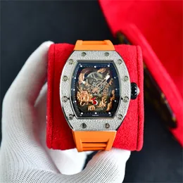 57-03 Jack Chen Motre be luxe diamante relógio manual movimento mecânico caixa de cerâmica relógios de luxo relógios masculinos relógios de pulso Relojes 03