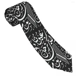 Papillon Cravatta da uomo Collo con calligrafia araba Kufiya palestinese Colletto casual Stampato Accessori per cravatte di qualità per feste di nozze