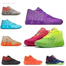 최고 품질의 Mew Rick 및 Morty Basketball Shoes For Sale Lamelos Ball 남자 여성 무지개 빛깔의 꿈 버즈 시티 록 릿지 레드 MB01 갤럭시 신발 2024 2024