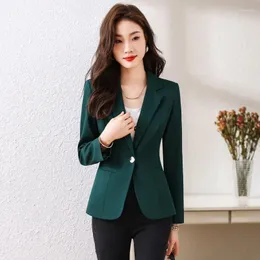 Ternos femininos moda casual verde blazer jaquetas femininas manga longa escritório senhoras trabalho negócios feminino topos roupas