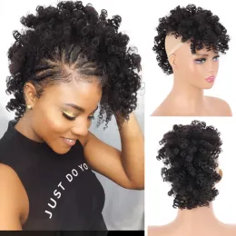 Chignon HOUYAN Grampo de cabelo sintético afro puff bun encaracolado mohawk rabo de cavalo com clipe para mulheres negras