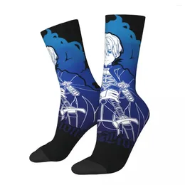 Herrensocken Hip Hop Vintage Blue Lions Crazy Kompression Unisex Fire Emblem Game Street Style Nahtlos bedruckte lustige Crew-Socke