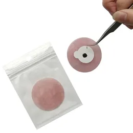 Partihandel naturlig rund slät rosa jade sten för fransar limhållarens ögonfransförlängningsverktyg1. Eyelash Extension Accessories1. Eyelash Extension Accessories