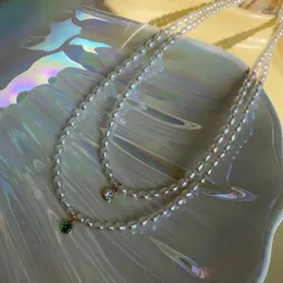 Catene 14K Gold Filled Perla d'acqua dolce naturale Collana di perle di zirconi Designer di gioielli da donna T Show Runway Gown INS Giappone Corea