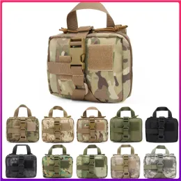 Väskor Taktisk överlevnad First Aid Bag Military Army EDC Pack Molle Midjepåsar Utomhus SOS Pouch Medical Kit kan hänga på ryggsäck