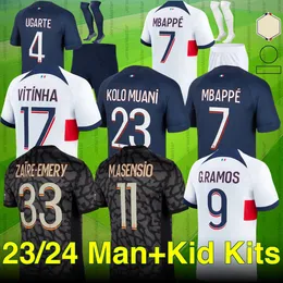 23 24 Les Parisiens Soccer Jerseys -Mbappe ، Kolo Muani ، Hakimi ، Icardi ، Barcola Editions.Premium للجماهير - المنزل ، أبعد ، مجموعة ثالثة ، مجموعة الأطفال. أحجام مختلفة اسم مخصص