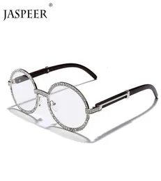 Jaspeer Diamond Vintage Yuvarlak Güneş Gözlüğü Kadın Lüks Oval Güneş Gözlüğü Erkekler Rhinestone Güneş Gözlüğü Steampunk Marka Tasarımcısı Eyewear6840871