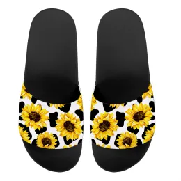 Buty Kampy plażowe Unisex Summer Speckle Słoneflowers łazienka płaskie sandały wewnętrzne żeńskie buty zwyczajne zapatos mujer rozmiar 3646