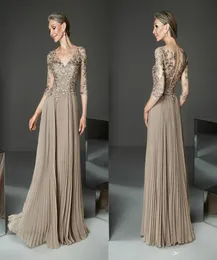 Elegant Mother Of The Bride Dresses Half Long Sleeves Appliqued V Neck A Line Wedding Guest Evening Dress Custom Plus Size Mother 2228083