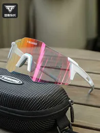 Captain Tass Cycling Glasses UV Resistenta Bicycle Goggles Färgglada färg som byter utomhussport Windproof