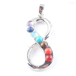 Collane con ciondolo WOJIAER 7 Chakra Pietra naturale S Forma Pendenti Amuleto di salute Guarigione Creazione di gioielli Charms Collana adatta N3269