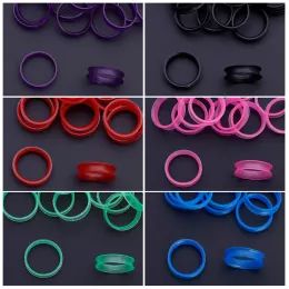 Irons New Mix Colors Soft PVC Finger Rings for Hair Scissors 144/288/504pcs 5 Storlekar Professionell frisörsaxtillbehör