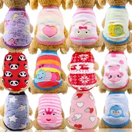 Dog Apparel Cartoon Flannel Warm Tea Cup Baby Cat Teddy Clothes Vest Pet Products